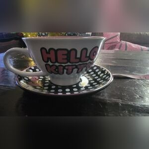 Hello Kitty Polka Dot Tea Cup and Saucer Set